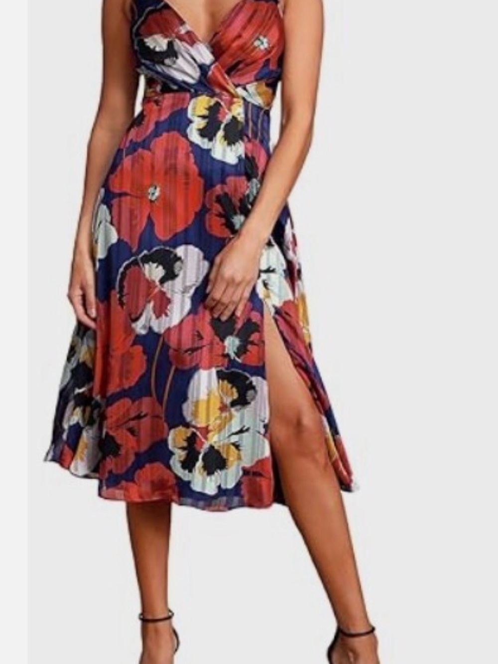 Lulus All About Love Royal Blue Floral Print Midi Dress - S